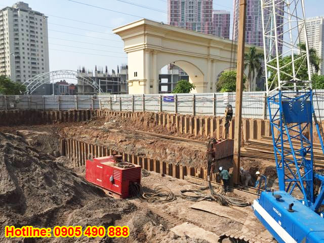 Thi công cừ larsen 